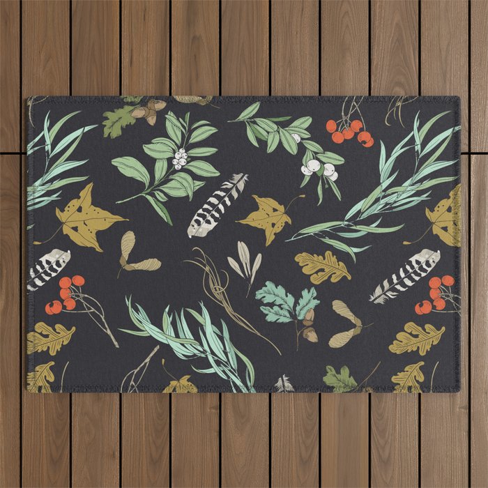 Boho vintage nature Outdoor Rug Gallery Image 1