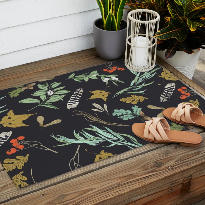 Boho vintage nature Outdoor Rug Gallery Image 2