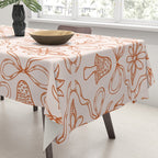 Spring Toile Print in Orange Tablecloth Gallery Image 3