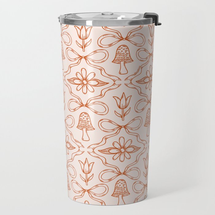 Spring Toile Print in Orange Travel Mug Gallery Image 2