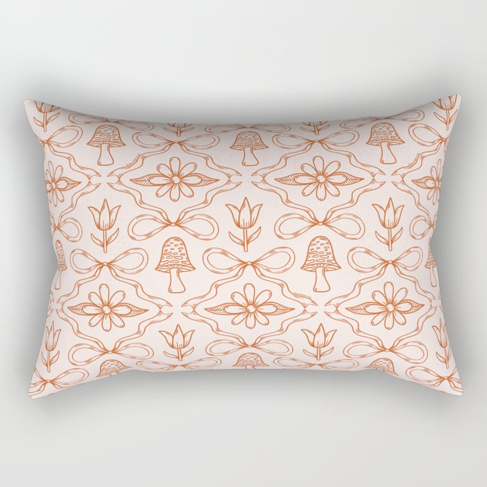 Spring Toile Print in Orange Rectangular Pillow Gallery Image 2