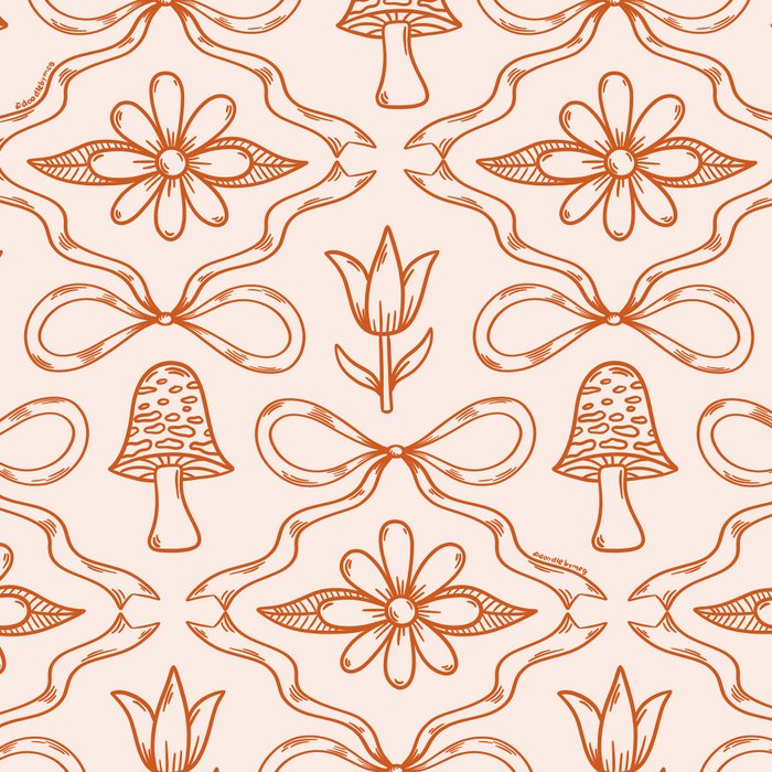 Spring Toile Print in Orange Coffee Mug Gallery Image 2