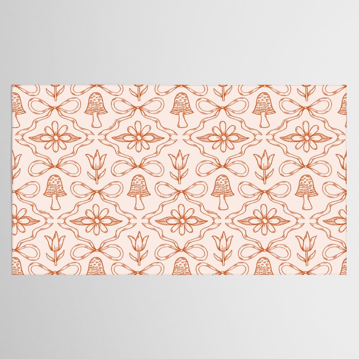 Spring Toile Print in Orange Tablecloth Gallery Image 2