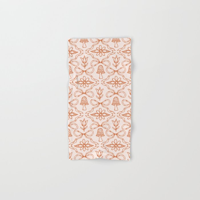 Spring Toile Print in Orange Bath Towel Gallery Image 1