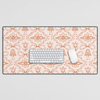 Spring Toile Print in Orange Desk Mat Gallery Image 1