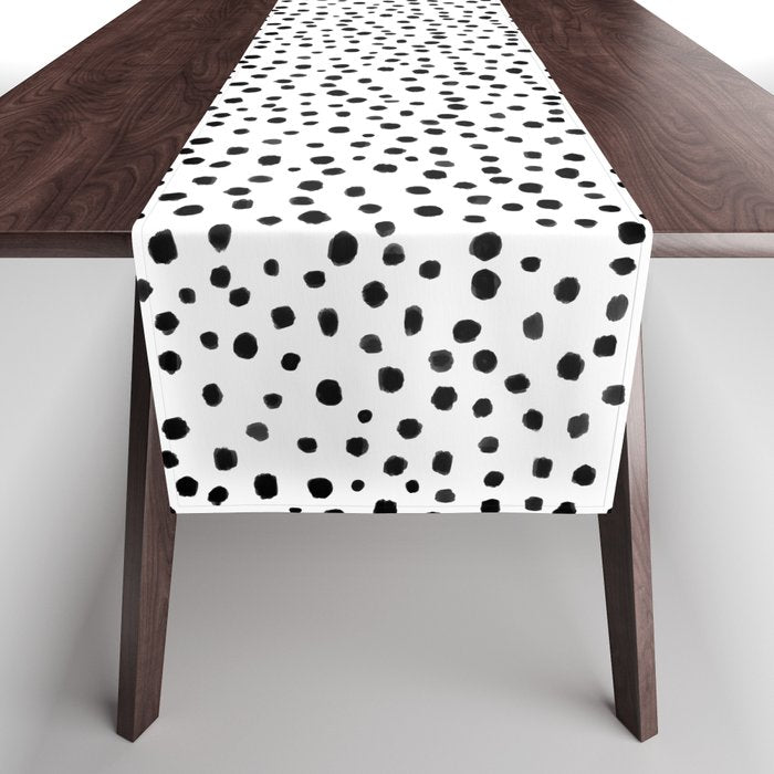 Modern Polka Dot Hand Painted Pattern Table Runner Gallery Image 1