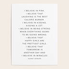 I Believe In Pink. I Believe That Laughing Is the Best Calorie Burnerâ¦ -Audrey Hepburn Poster Gallery Image 4