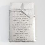 I Believe In Pink. I Believe That Laughing Is the Best Calorie Burnerâ¦ -Audrey Hepburn Comforter Gallery Image 6