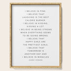 I Believe In Pink. I Believe That Laughing Is the Best Calorie Burnerâ¦ -Audrey Hepburn Serving Tray Gallery Image 1