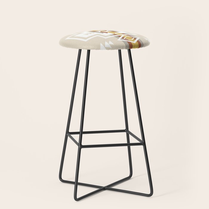 Aztec Stripes Beige Stool Gallery Image 1