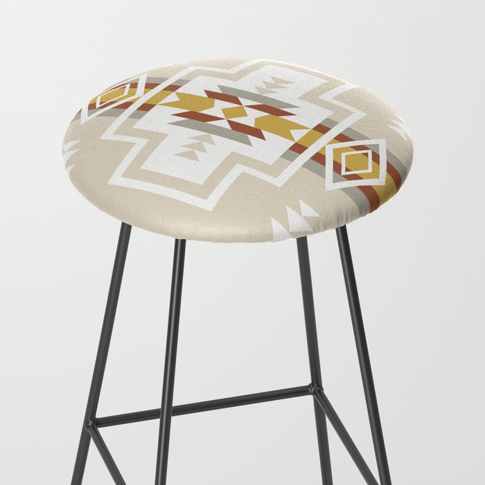 Aztec Stripes Beige Stool Gallery Image 2