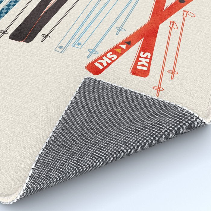 Retro Ski Illustration Rug Gallery Image 4