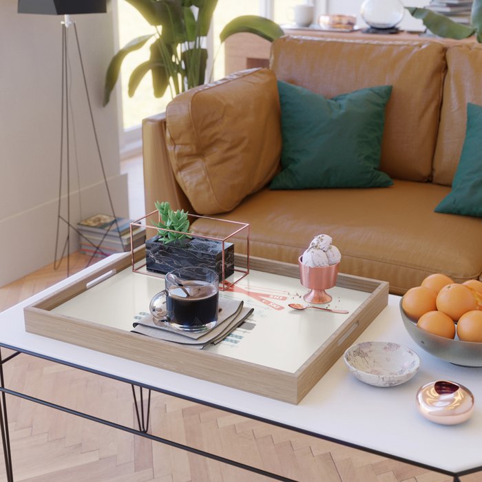 Retro Ski Illustration Serving Tray Gallery Image 2