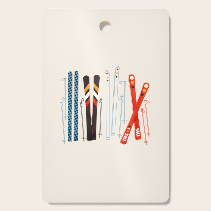 Retro Ski Illustration Cutting Board Gallery Image 1