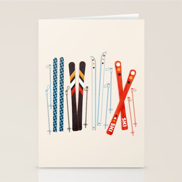 Retro Ski Illustration Stationery Card Gallery Image 2