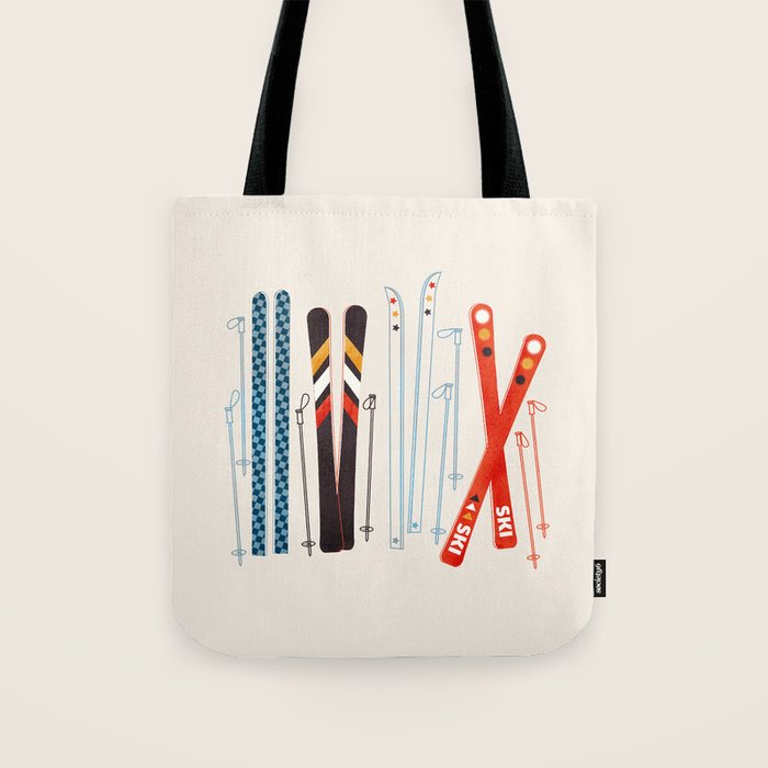 Retro Ski Illustration Tote Bag Gallery Image 1