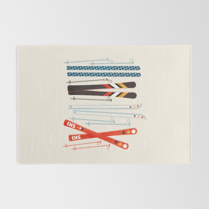 Retro Ski Illustration Rug Gallery Image 2