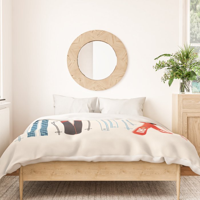 Retro Ski Illustration Duvet Cover Gallery Image 3