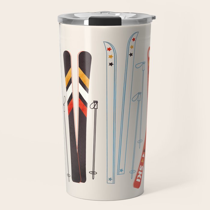 Retro Ski Illustration Travel Mug Gallery Image 1
