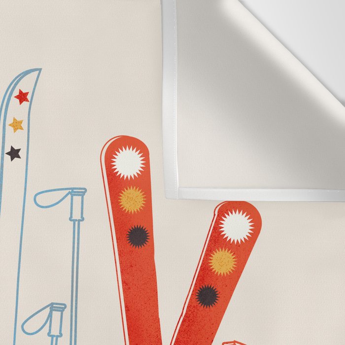 Retro Ski Illustration Wall Tapestry Gallery Image 3