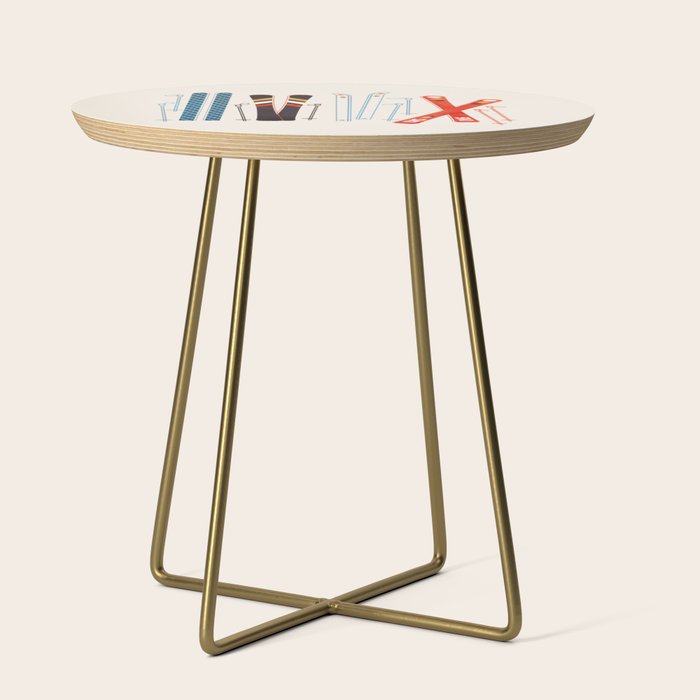 Retro Ski Illustration Side Table Gallery Image 1
