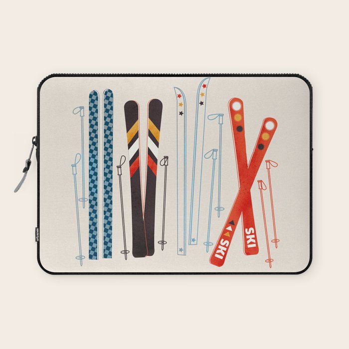 Retro Ski Illustration Laptop Sleeve Gallery Image 1