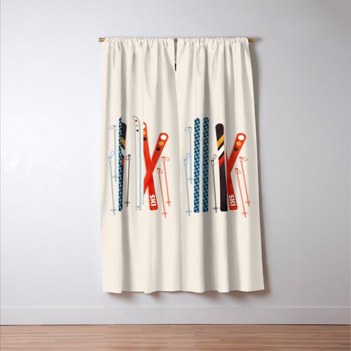 Retro Ski Illustration Window Curtain Gallery Image 3