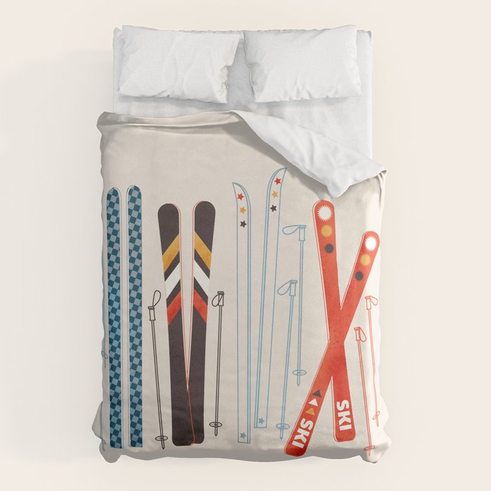 Retro Ski Illustration Duvet Cover Gallery Image 6