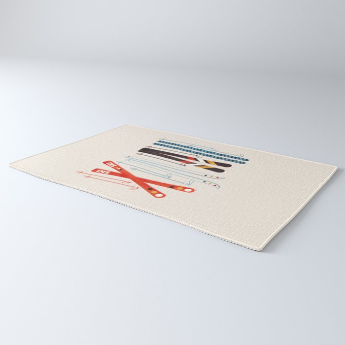 Retro Ski Illustration Rug Gallery Image 3