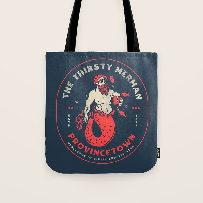 The Thirsty Merman Provincetown, Massachusetts Tote Bag Gallery Image 1