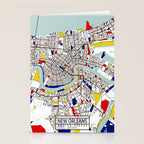 New Orleans, Louisiana City Map - Mondrian Stationery Card Gallery Image 2