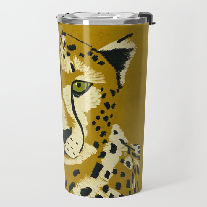 Big Cat Series - Cheetah Yellow Travel Mug Gallery Image 2