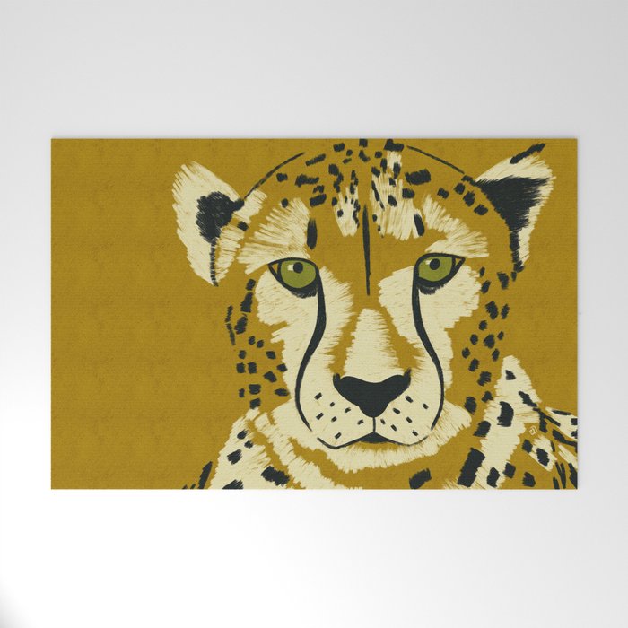 Big Cat Series - Cheetah Yellow Welcome Mat Gallery Image 1