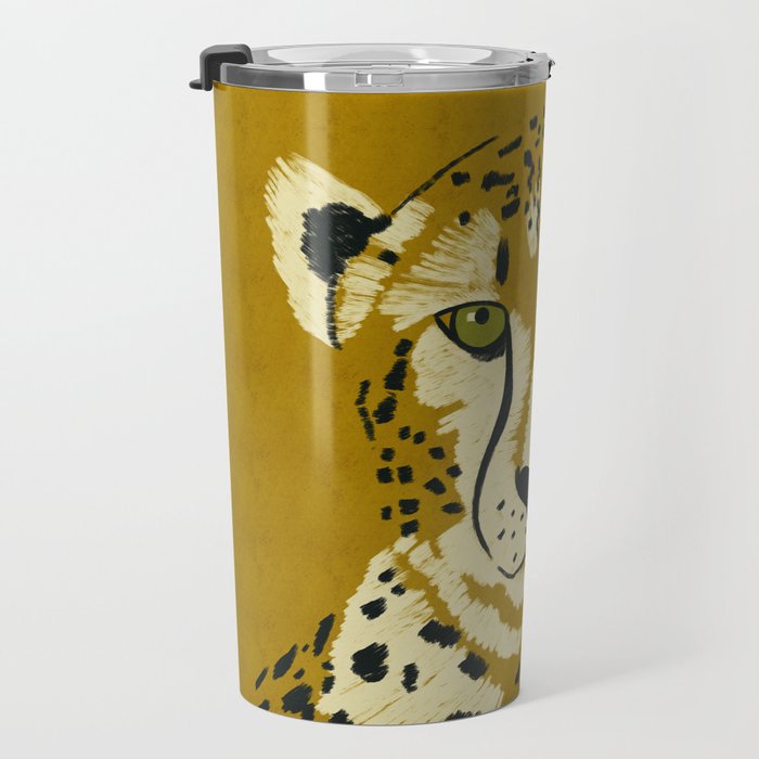 Big Cat Series - Cheetah Yellow Travel Mug Gallery Image 3