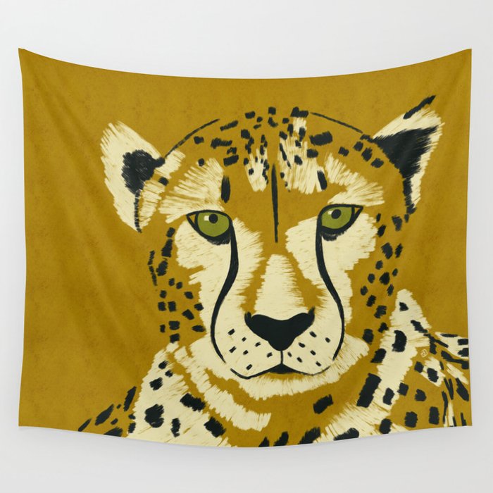 Big Cat Series - Cheetah Yellow Wall Tapestry Gallery Image 1