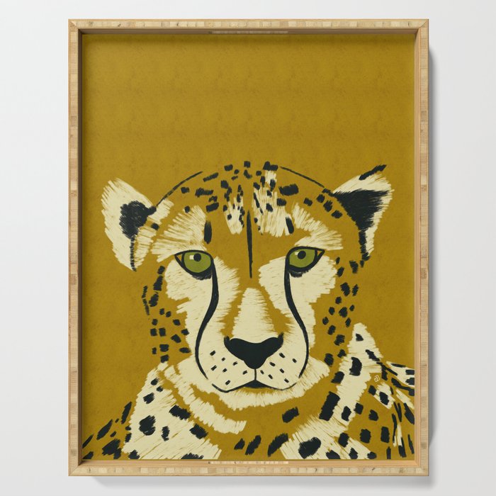 Big Cat Series - Cheetah Yellow Serving Tray Gallery Image 1