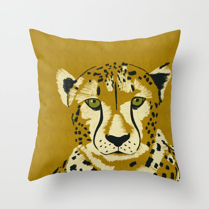 Big Cat Series - Cheetah Yellow Throw Pillow Gallery Image 6