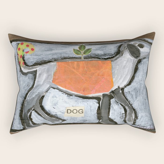 Orange Dog Rectangular Pillow Gallery Image 2