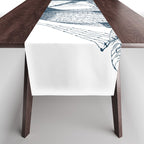 Blue vintage nautical wind sailing boat Table Runner Gallery Image 1