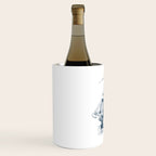 Blue vintage nautical wind sailing boat Wine Chiller Gallery Image 2