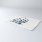 Blue vintage nautical wind sailing boat Rug Gallery Image 3