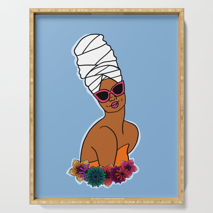 Ayana in Blue Serving Tray Gallery Image 1