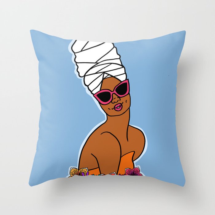 Ayana in Blue Throw Pillow Gallery Image 6