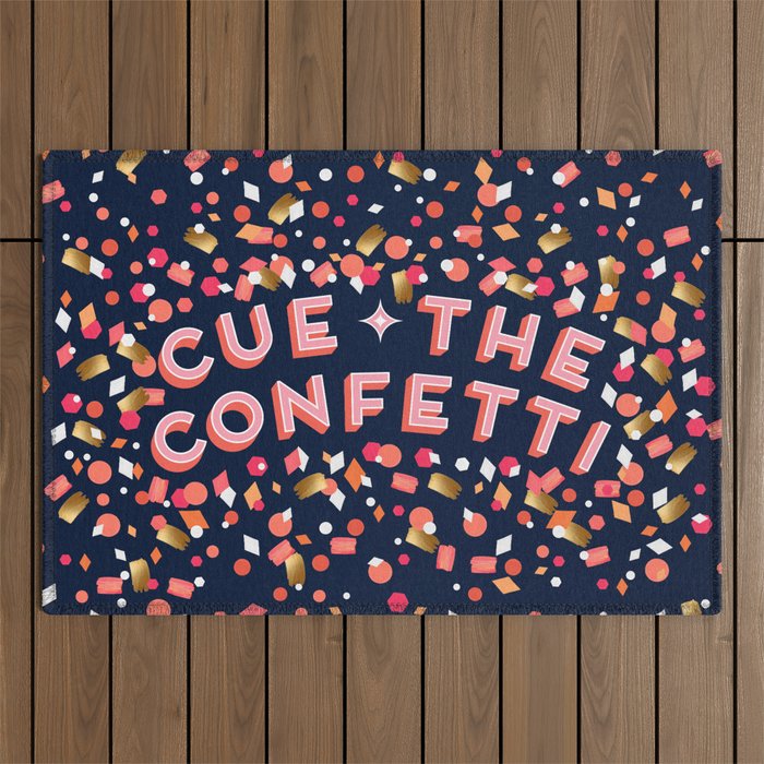Cue the Confetti - Navy Palette Outdoor Rug Gallery Image 1