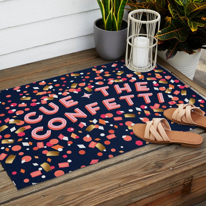 Cue the Confetti - Navy Palette Outdoor Rug Gallery Image 2