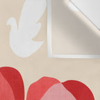 Poppy flowers and bird Wall Tapestry Gallery Image 3