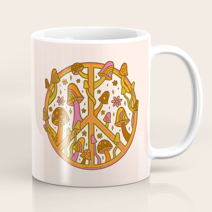 Mushroom Peace Sign Coffee Mug Gallery Image 1