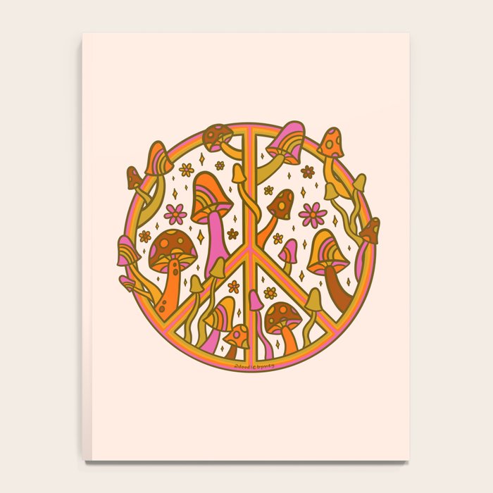Mushroom Peace Sign Notebook Gallery Image 4
