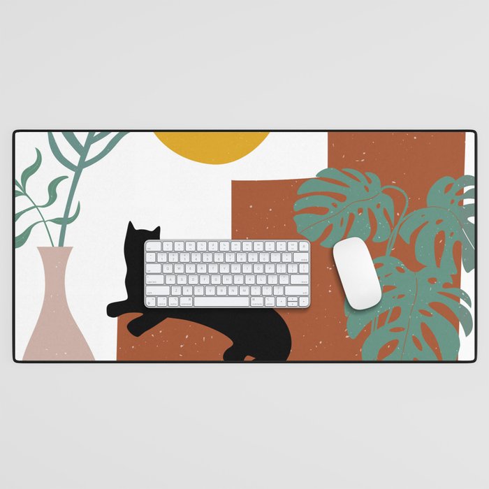 The Cat and The Sun II Desk Mat Gallery Image 1