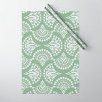 Sage Green Ornate Boho Wrapping Paper Gallery Image 1